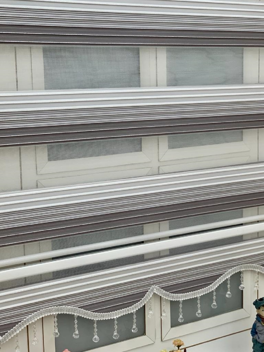 Gri Renk Geçişli Lüx Zebra Perde 1014 V09