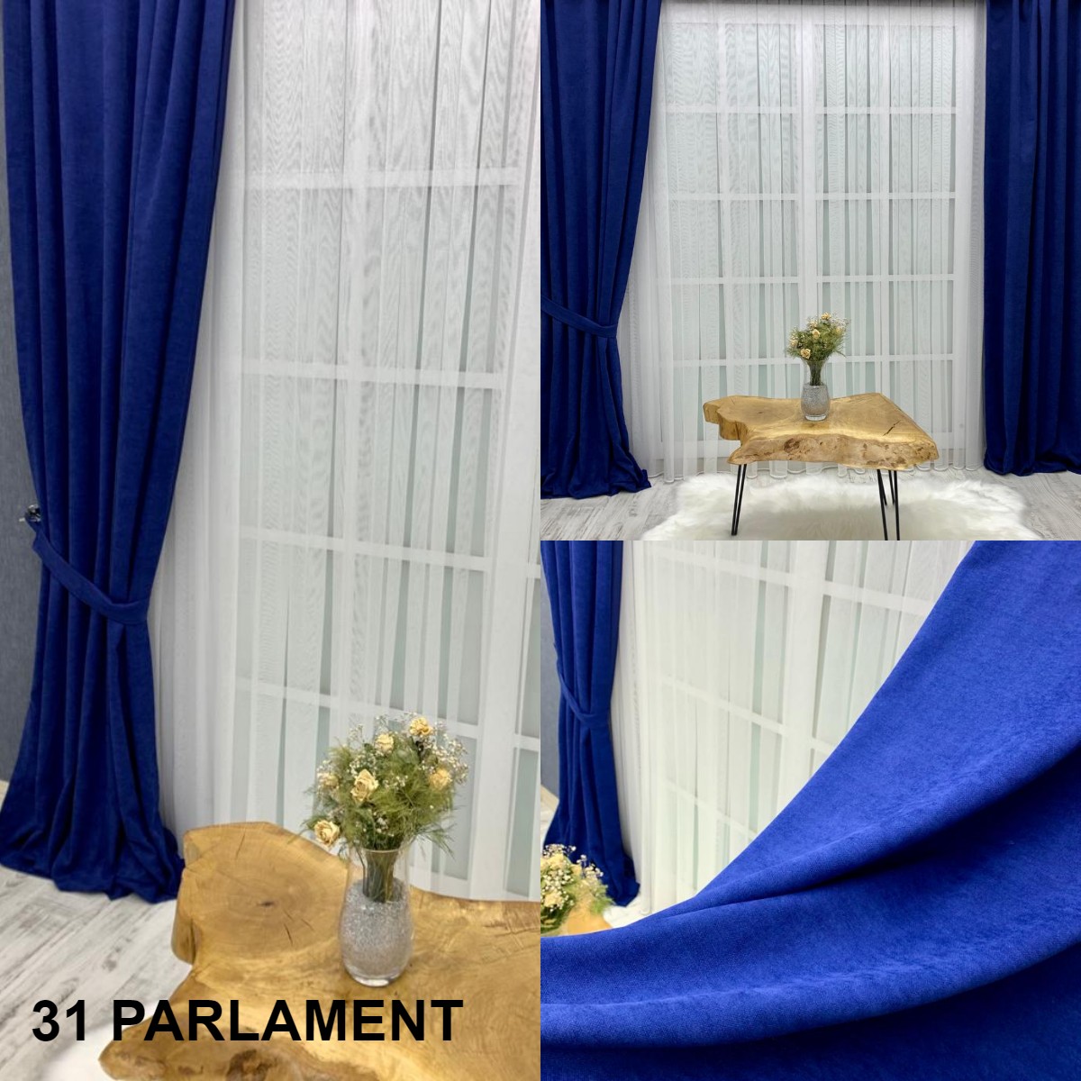 Kadife Dokulu Lüks Fon Perde Parlament